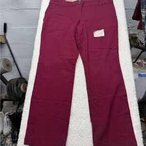 White stag Burgundy Wide-Leg women’s Pants, size 12 petite, brand new with tags